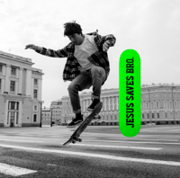 Image 1 of 8 1/8" (JESUS SAVERS BRO.) Skateboard 