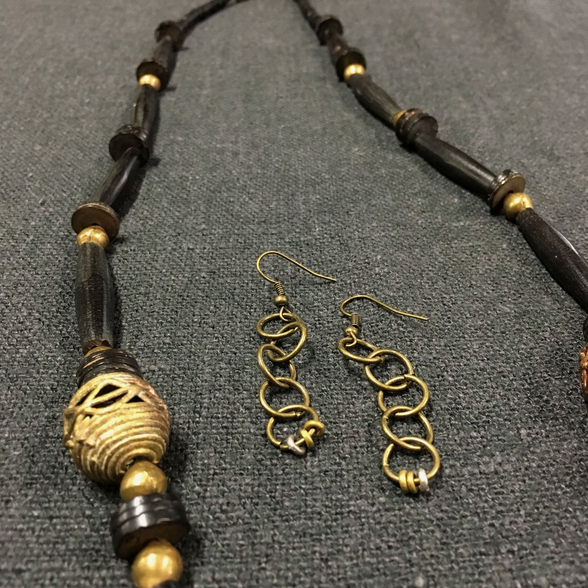 Image of Antiqued Brass Dance Earrings