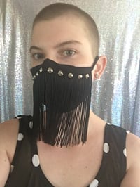 Image 1 of Studded Fringe Mask (with filter pocket and nose wire) 
