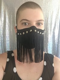 Image 3 of Studded Fringe Mask (with filter pocket and nose wire) 