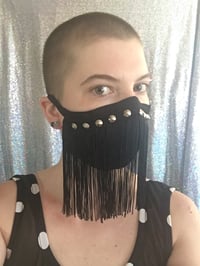Image 4 of Studded Fringe Mask (with filter pocket and nose wire) 