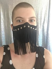 Image 5 of Studded Fringe Mask (with filter pocket and nose wire) 