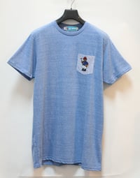 Image 1 of Tri-blend Light Blue Teddy Bear Pocket Tee Shirt