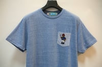 Image 2 of Tri-blend Light Blue Teddy Bear Pocket Tee Shirt