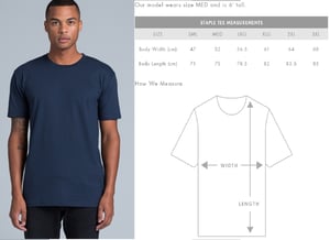 Image of Men's Round Logo Cotton T-Shirt - Petrol Blue