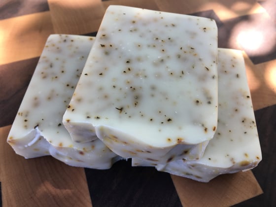 Image of Peppermint Coconut Milk Soap with Silk & Dried Peppermint Leaf
