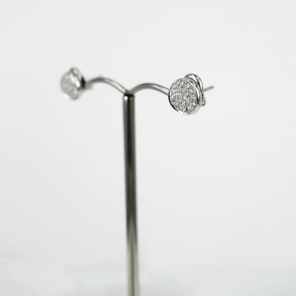 Image of PJ5549 - 14ct white gold pave set stud earrings 