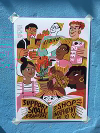 Support small businesses A4 poster