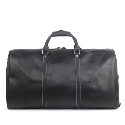 Image of Handmade Large Vintage Full Grain Leather Duffle Bag with shoe Compartment 