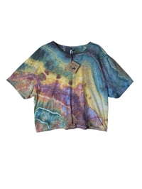 Image 2 of XL Crop Tee in Rustic Rainbow Geode Ice Dye
