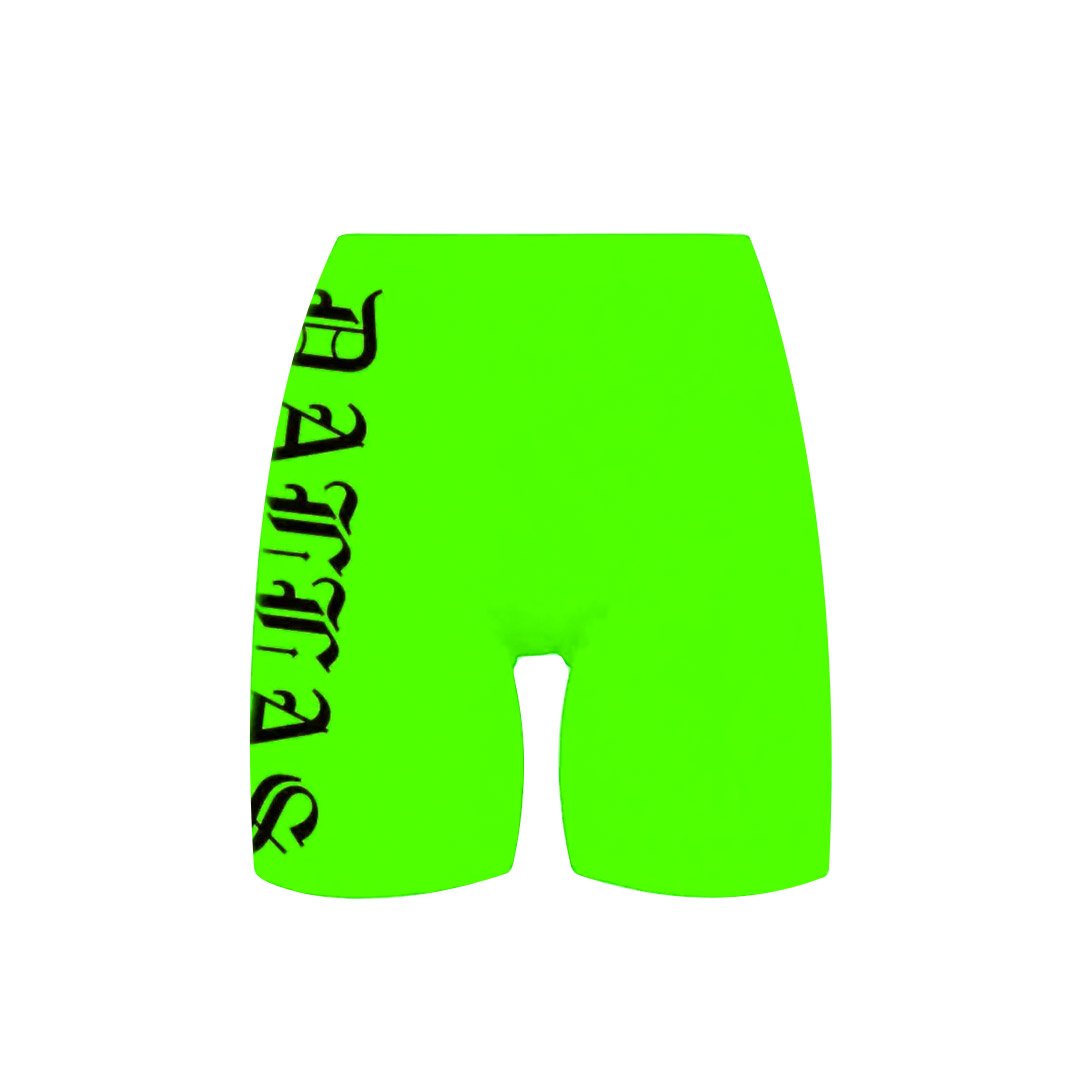 neon green bike shorts