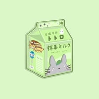 Image 2 of totoro matcha milk wood pin | となりのトトロ studio ghibli 