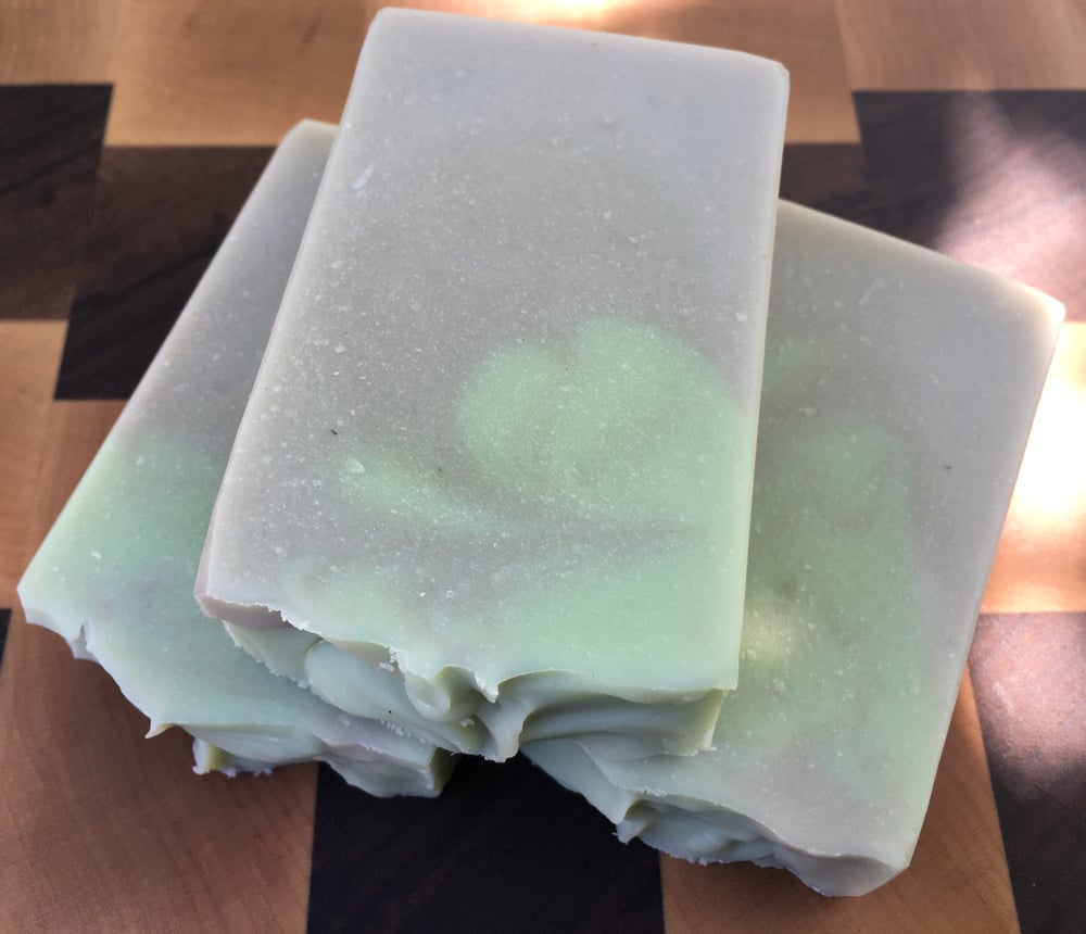 Image of Spearmint Basil Goat Milk Soap with Dead Sea Clay