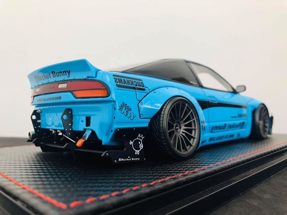 Image of 1/18 Ignition Model Rocket Bunny 180SX Light Blue