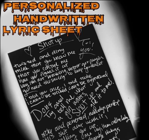Image of Handwritten lyrics 