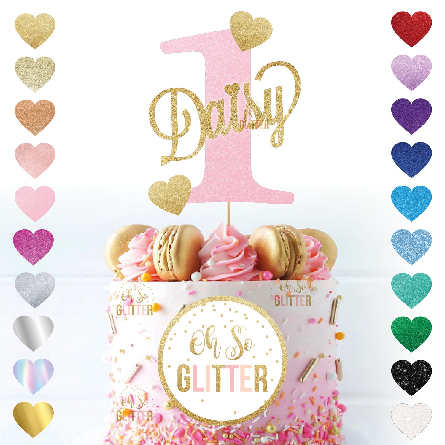 Number 1 customised cake topper | Oh So Glitter