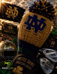 Image 3 of Notre Dame Indiana FIGHTING IRISH custom Golf Club Cover hand knit logo College football f-2a077be4
