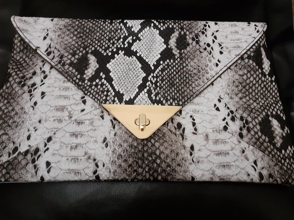 Image of Snake skin clutch