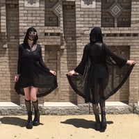 Image 1 of Glitter Mesh Hooded Robe