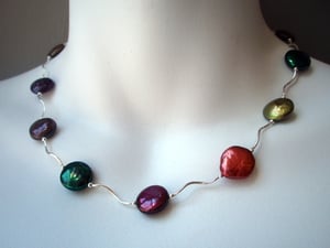 Image of Coin Pearl and Sterling Silver Necklace