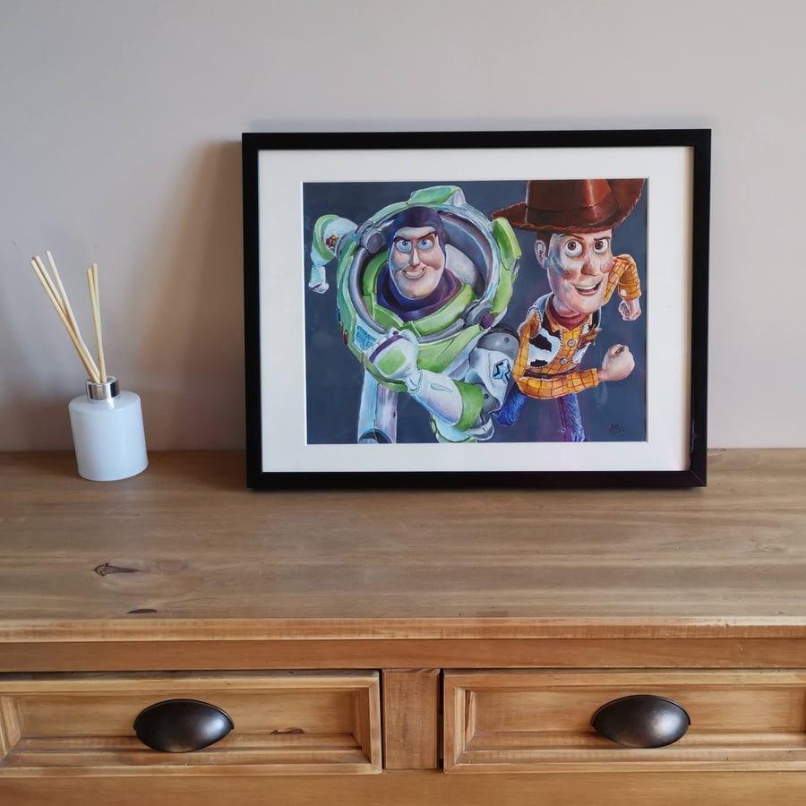 Image of Buzz and Woody (Framed Original)