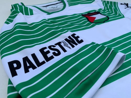 Image of Palestine Green Hooped Shirt