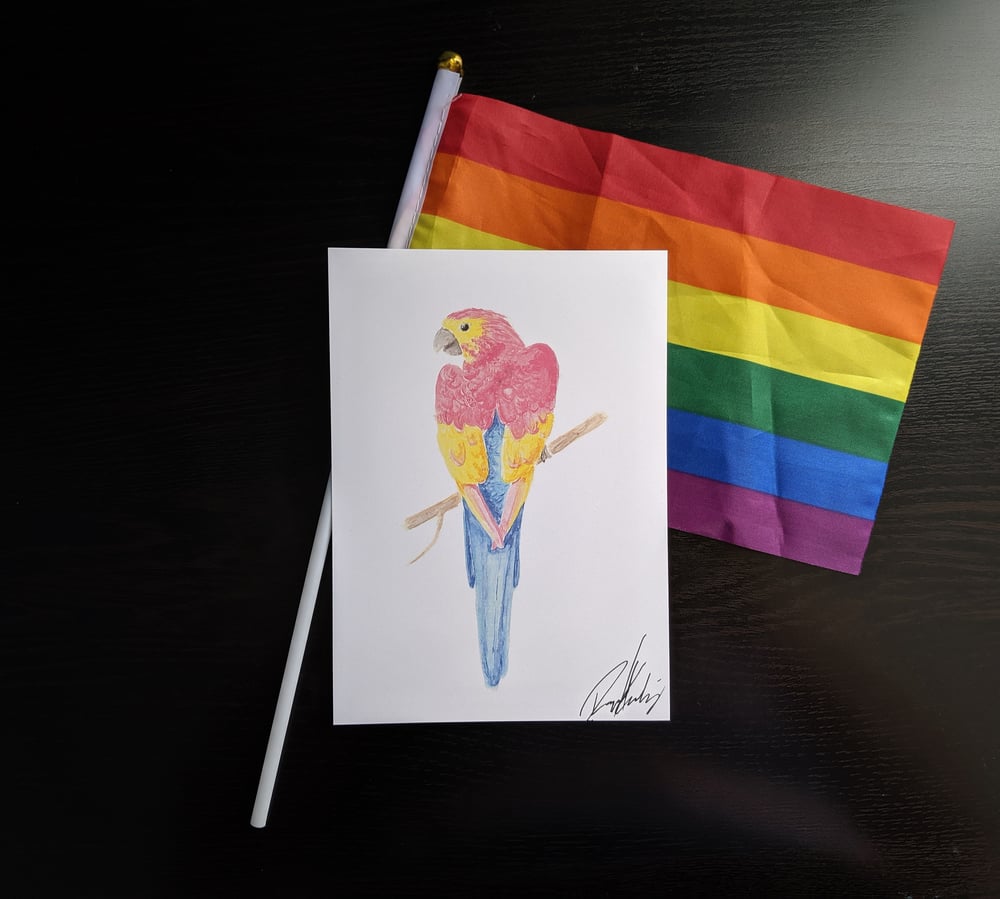 Image of Pansexual Pride Conure Art Print