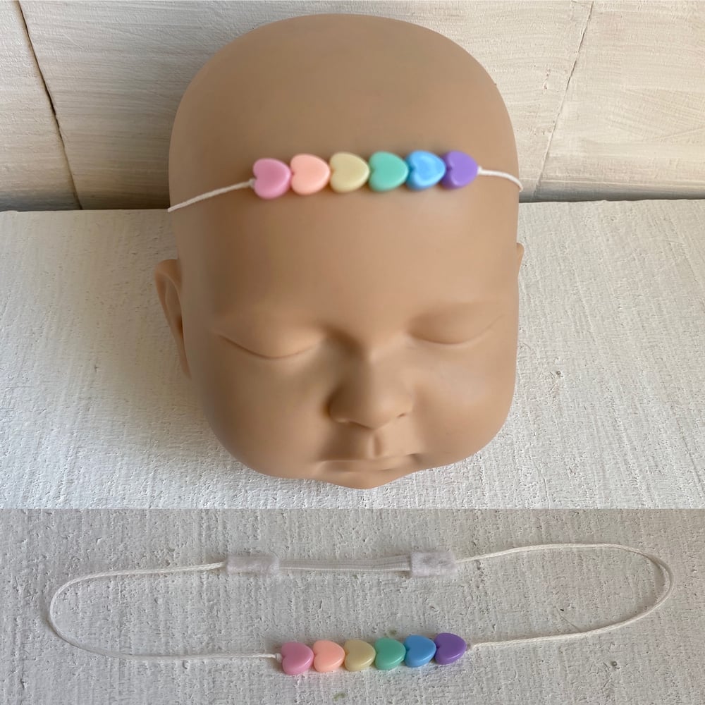 Image of Rainbow hearts hairband 