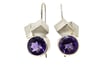 Amethyst cube cluster earrings. Chris Boland Contemporary Jewellery