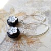 Black + White Flower Earrings