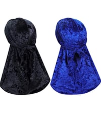 2 PCS Crushed suede Wave Durag – Premium Soft Durag Headwear with Extra Long Tail.