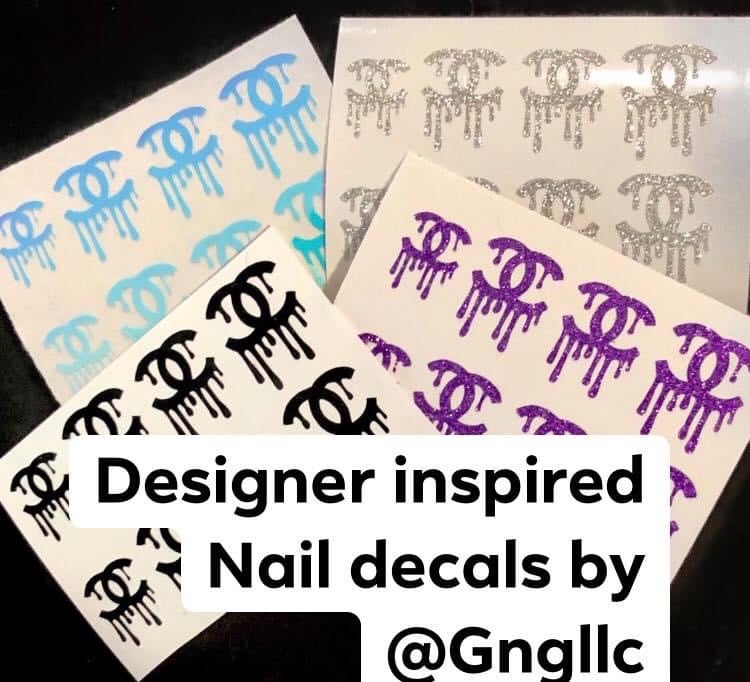 Image of Full 30 Pc adhesive Nail decals  Sheet