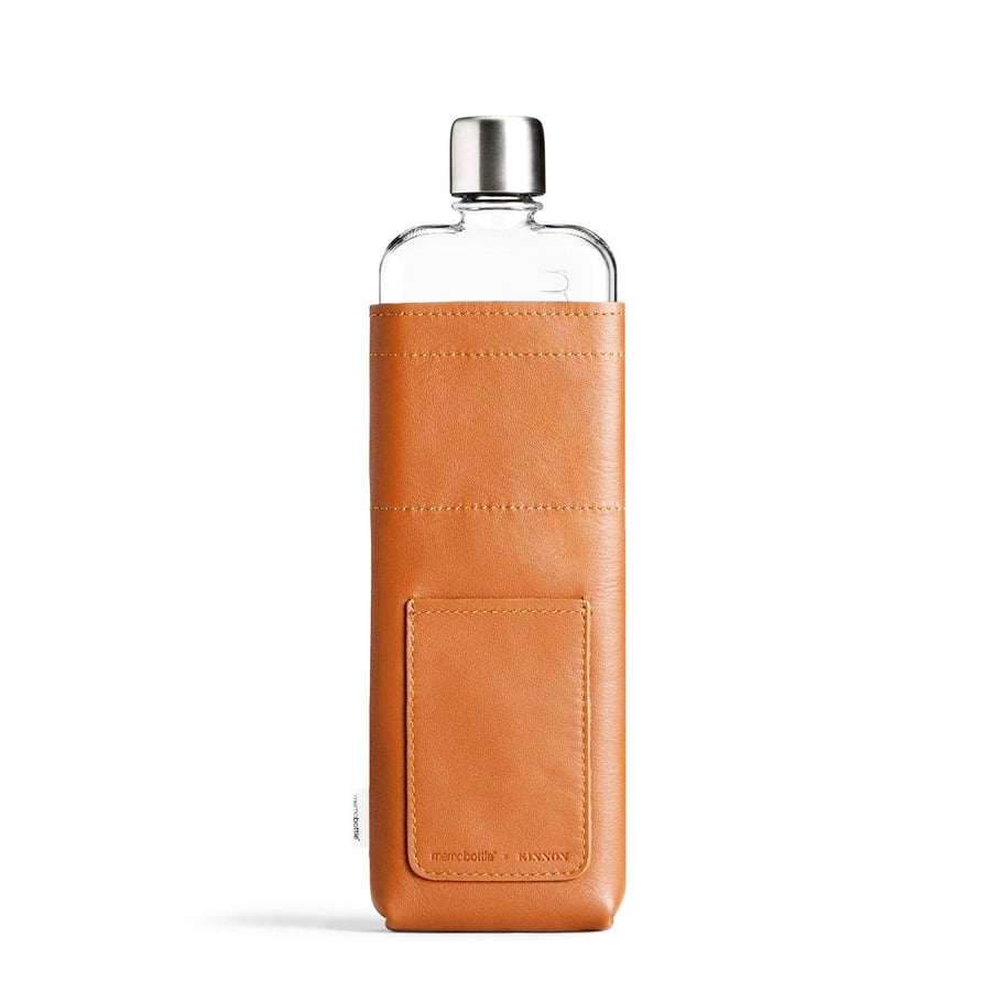 Image of Leather Memobottle Sleeve - Tan