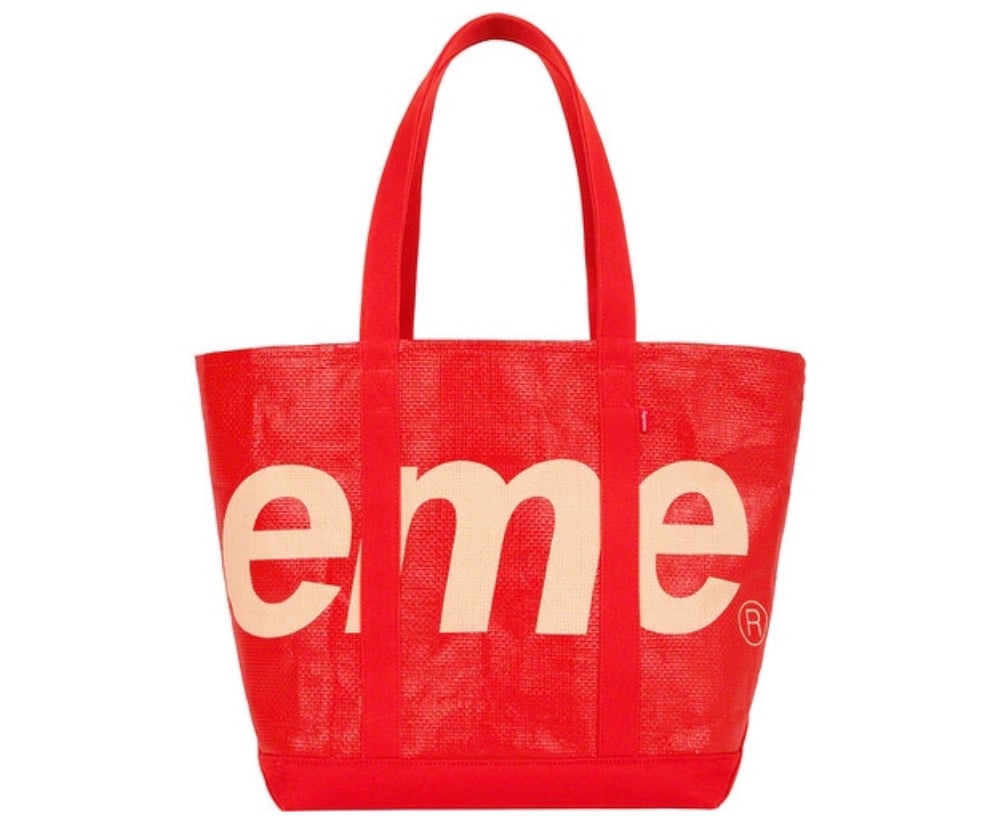 Supreme Raffia Tote Red