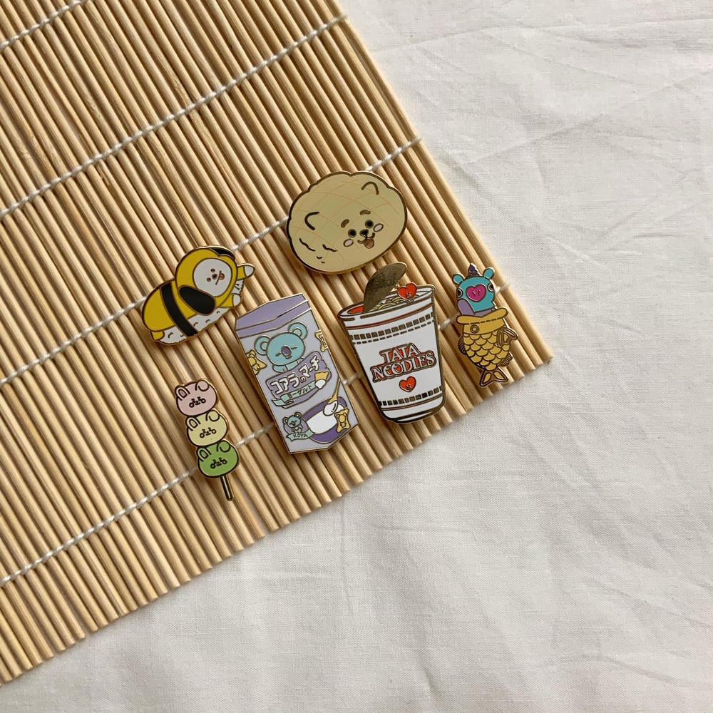Image of bt21 x japanese food enamel pin
