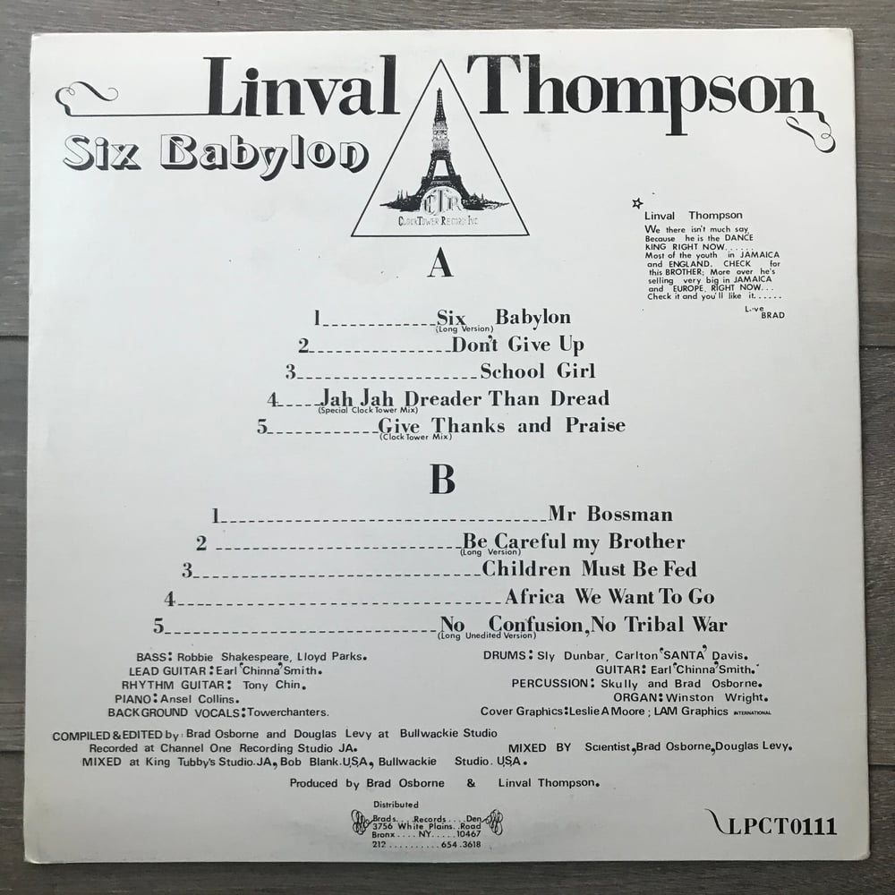 Image of Linval Thompson - Six Babylon Vinyl LP 