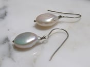 Image of White Coin Pearl Earrings