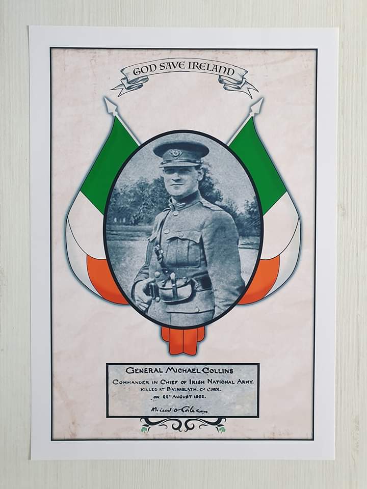 Michael Collins Vintage Style A3 Print. | Proclamation Prints