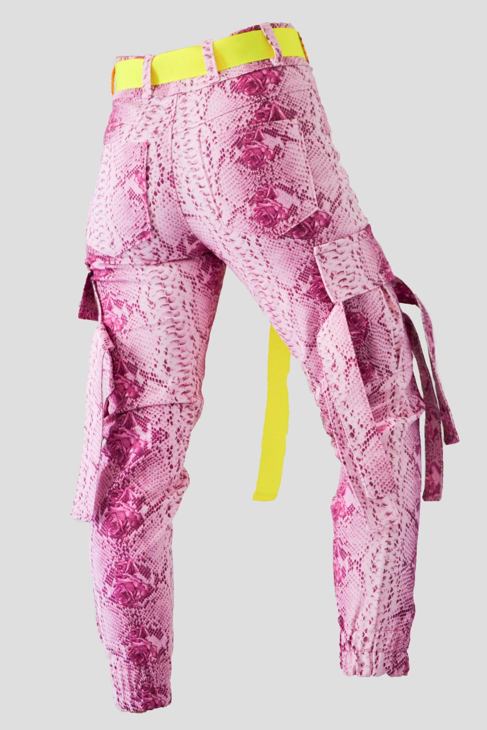 Image of Pink snake cargo pants