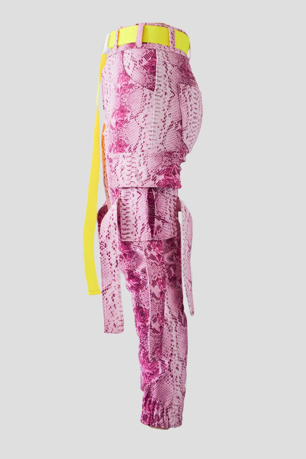 Image of Pink snake cargo pants