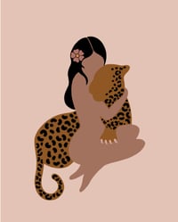A4 Leopard Lady Colour Print 