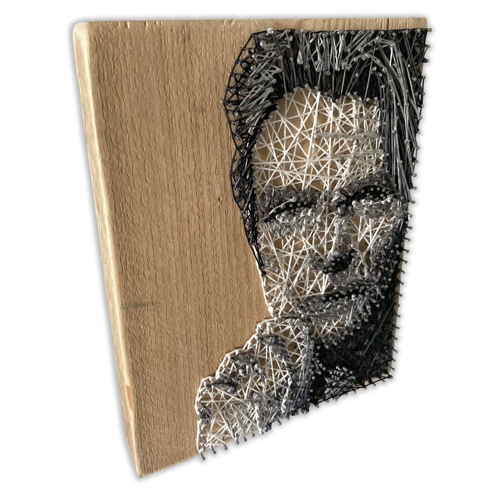 David Bowie String Art Portrait Sculpture by Ashley Darran