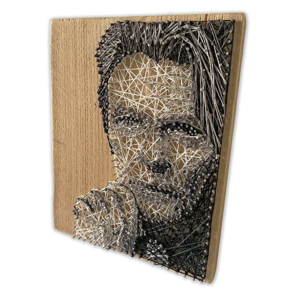 David Bowie String Art Portrait Sculpture by Ashley Darran