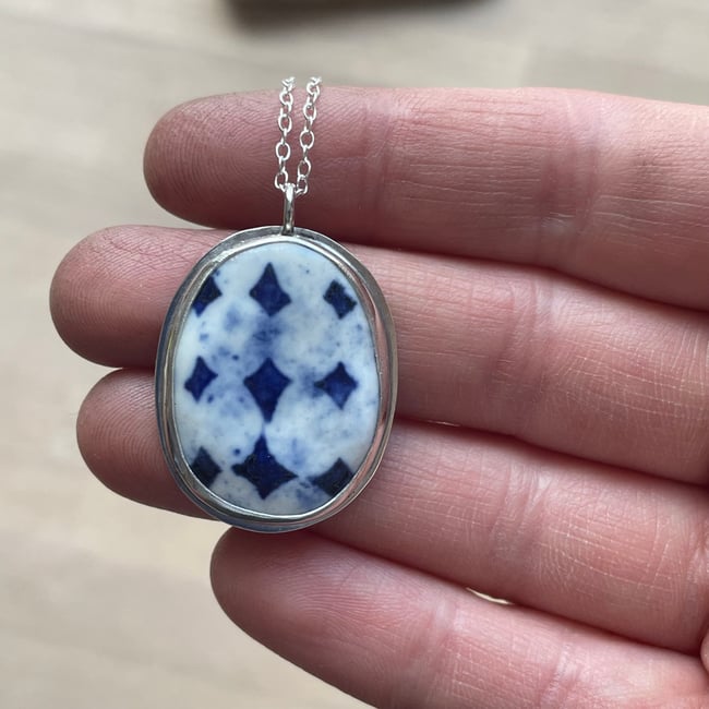 Porcelain silver necklace 6