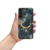 Image 11 of Blue and Gold Celestial Moons Design Clear Case for Samsung®