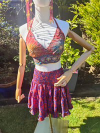 Image 3 of Bralette halter neck top -red flower 6-12 