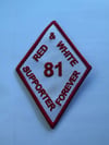 Red and White Support 81 Dimond Patch