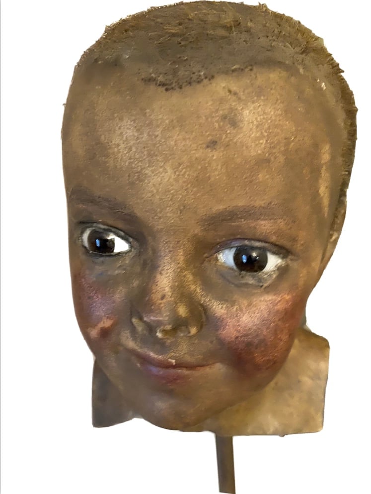 Image of Antique wax child mannequin head 1920s