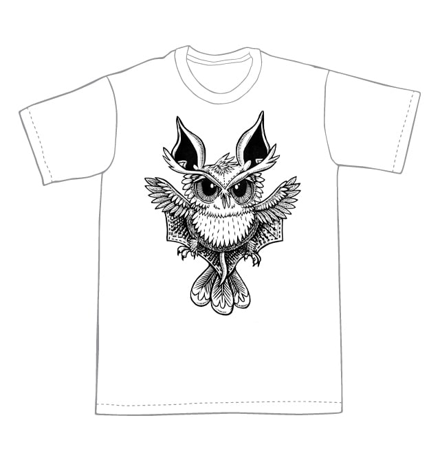 Owl Bat T-shirt  (B3)  **FREE SHIPPING**