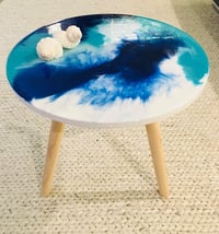 Individually Painted Resin Top Side Table 